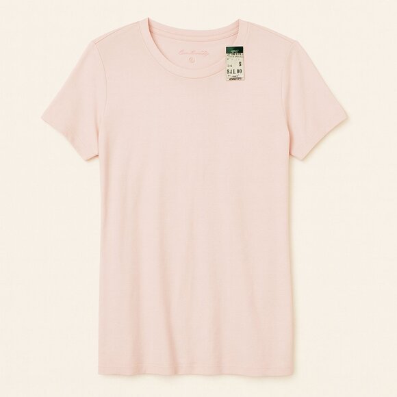 EDDIE BAUER | NWT | Light Pink Classic Cotton Tee Shirt - Size Large - Picture 1 of 3